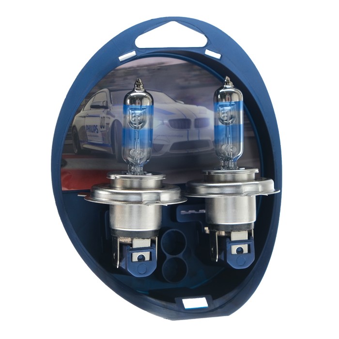 Лампа автомобильная Philips, H4, 12В, 60/55 Вт, Racing Vision +150 %, набор 2 шт