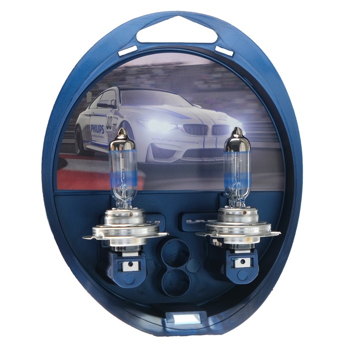 Лампа автомобильная Philips, H7, 12В, 60/55 Вт, Racing Vision +150 %, набор 2 шт