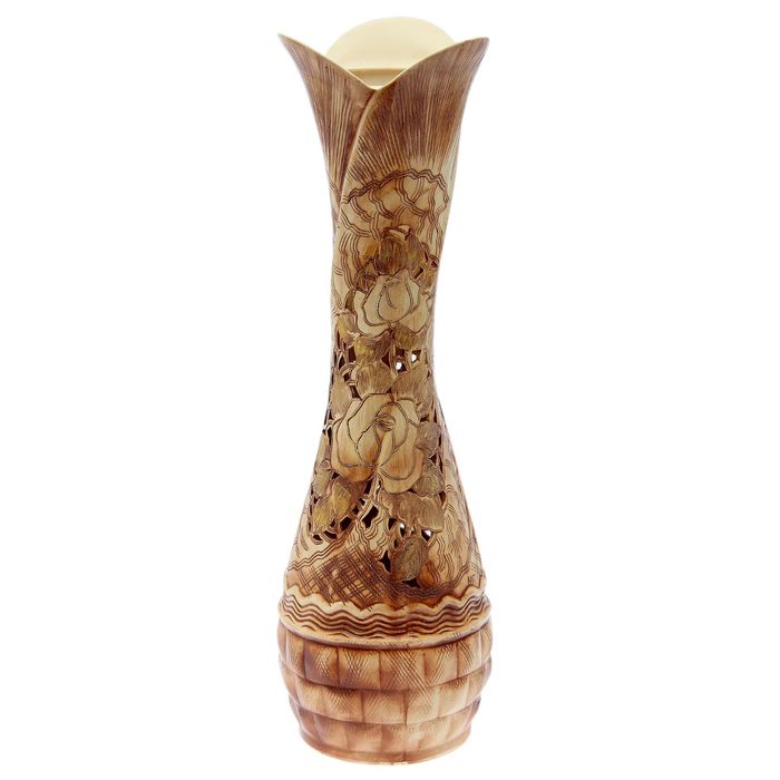 Ваза напольная "Тюльпан" золотая, ажур