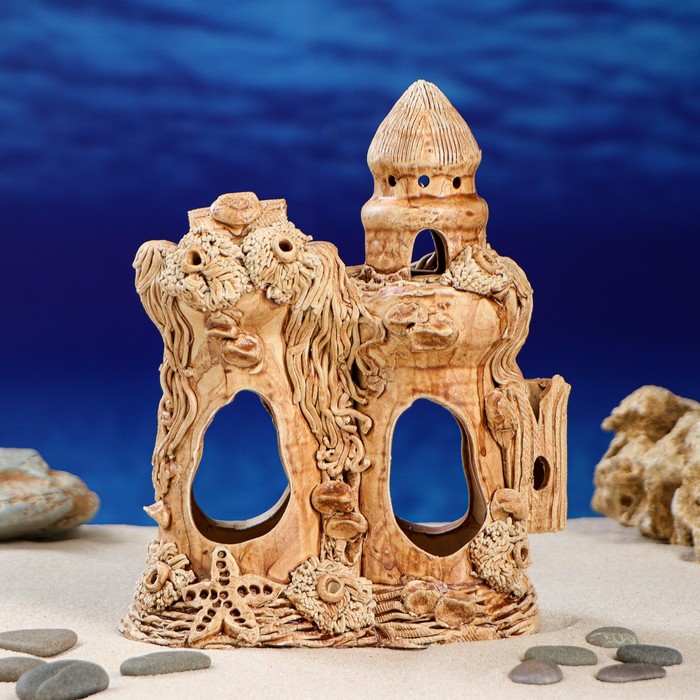 Декорации для аквариума "Замок с морской звездой" малый