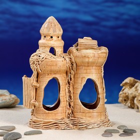 

Декорация для аквариума "Замок с морской звездой", 10х17х21.5 см
