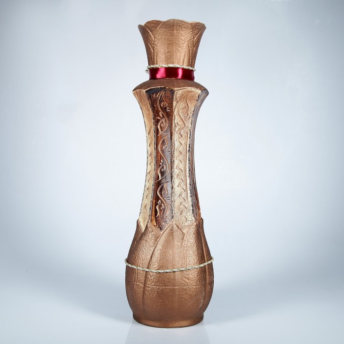 Ваза напольная "Лилиана" ангоб, лента фиолетовая, микс