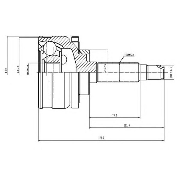 Шрус наружный AYWIPARTS AW1510195
