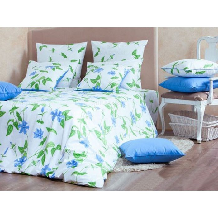 Постельное бельё «Veronica blue 30» дуэт, размер 224х240, 148х212-2 шт., 70х70-2 шт., перкаль 135 г/м²