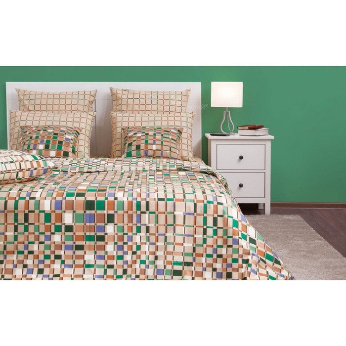 Постельное бельё «Оксфорд беж/2» 1,5 сп., размер 156х220 см, 140х205 см, 70х70 см-2 шт., бязь 142 г/м²