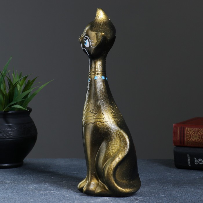 Сувенир "Кошка девочка" чёрная с золотом