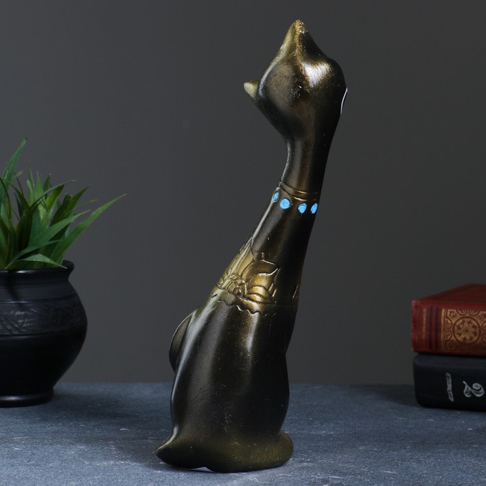 Сувенир "Кошка девочка" чёрная с золотом