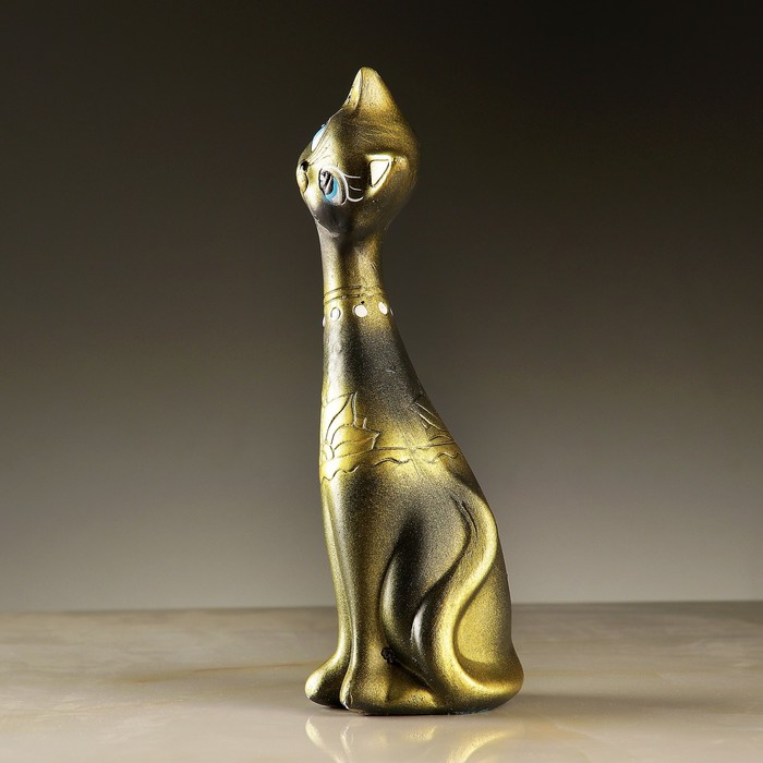 Сувенир "Кошка девочка" чёрная с золотом