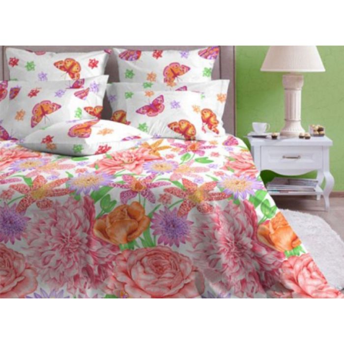 Постельное бельё «Венесуэла коралл/1» дуэт, размер 224х240 см, 148х212 см-2 шт., 70х70 см-2 шт., 50х70 см-2 шт., бязь 142 г/м²