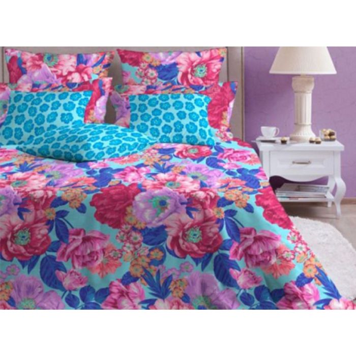 Постельное бельё «Флоренция аква/2» дуэт, размер 224х240 см, 148х212 см-2 шт., 70х70 см-2 шт., 50х70 см-2 шт., бязь 142 г/м²