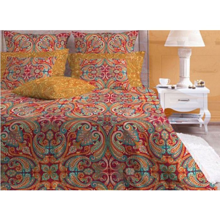 Постельное бельё «Анкара бургунди/5 » 1,5 сп., размер 156х220 см, 140х205 см, 70х70 см-2 шт., бязь 142 г/м²