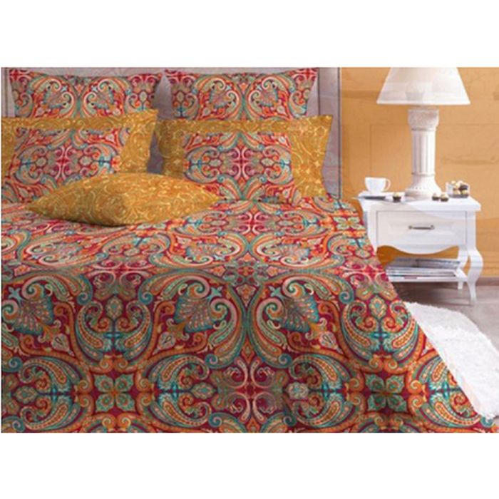 Постельное бельё «Анкара бургунди/5» евро, размер 220х240 см, 200х220 см, 70х70 см-2 шт., 50х70 см-2 шт., бязь 142 г/м²