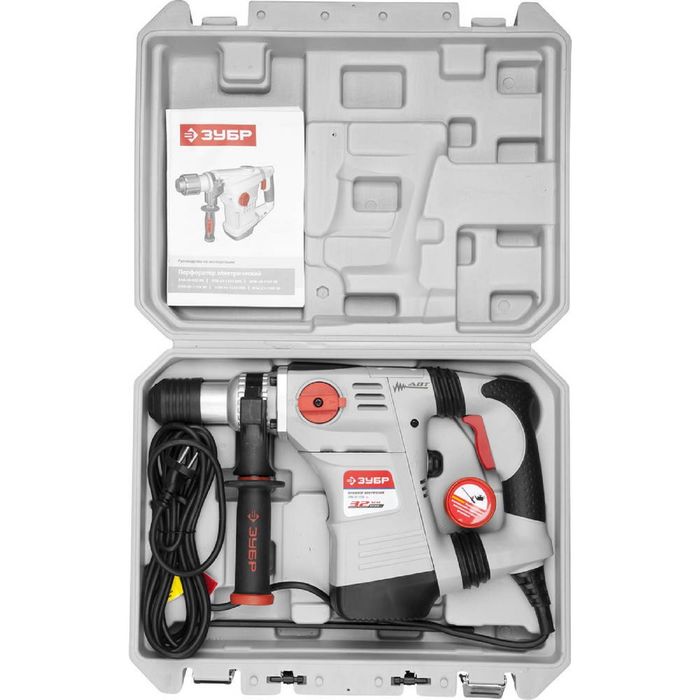 Перфоратор "ЗУБР" ЗПВ-32-1250 ЭВК, SDS-plus, 3,5Дж, 730об/мин, 4000уд/мин, 1250Вт, кейс