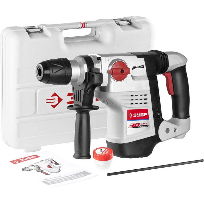 Перфоратор "ЗУБР" ЗПМ-38-1100 ЭК, SDS-Max, 8 Дж, 550 об/мин, 3000 уд/мин, 6,6 кг, 1100 Вт