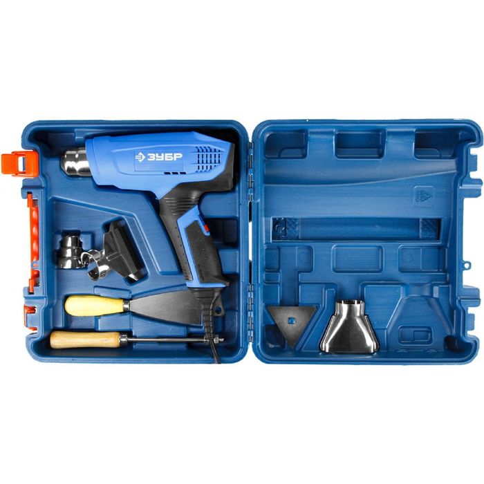 Фен технический "ЗУБР" ФТ-П2000 М2ДК, 2 режима, 80-550град, 220/550л/мин, 2000Вт,