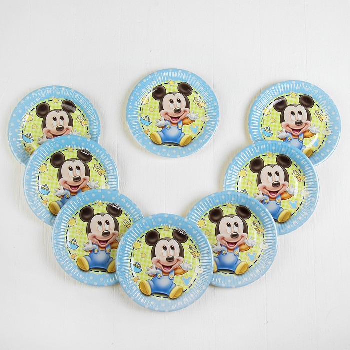 Тарелки бумажные "Малыш Микки" 20 см (набор 8 шт) / Baby Mickey