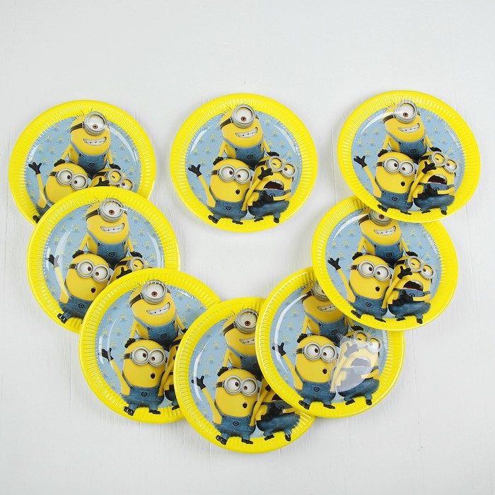 Тарелки бумажные "Милые Миньоны" 23 см (набор 8 шт) / Lovely Minions
