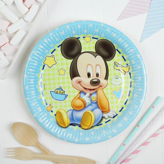 Тарелки бумажные "Малыш Микки" 23 см (набор 8 шт) / Baby Mickey