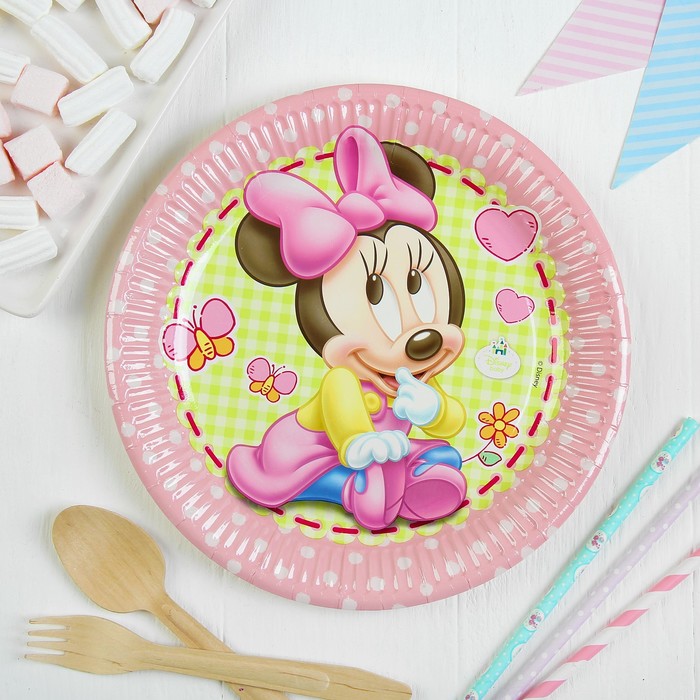 Тарелки бумажные "Малышка Минни" 23 см (набор 8 шт) / Baby Minnie