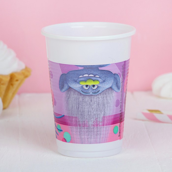 Стаканы пластиковые 200 мл "Тролли" (набор 8 шт) / Trolls
