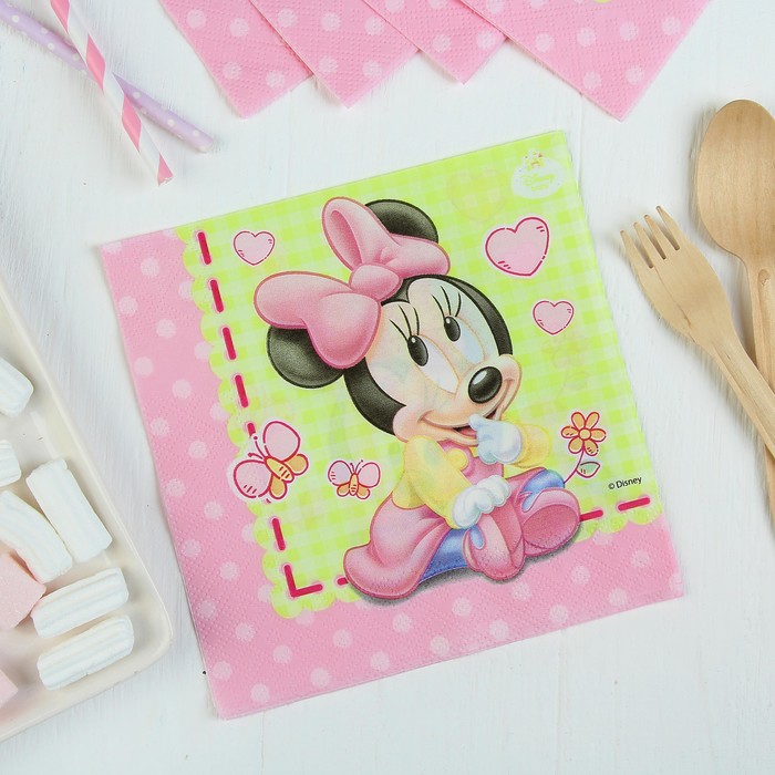 Салфетки бумажные "Малышка Минни", 33 х 33 см, набор 20 шт.