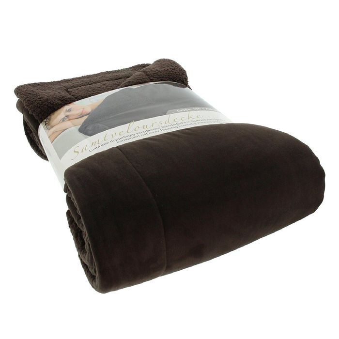 Плед "SAMT VELOURS", размер 150х200, цвет коричневый ПГ-08987