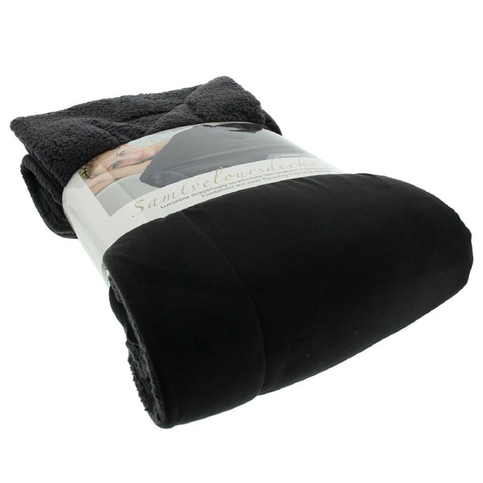 Плед "SAMT VELOURS", размер 150х200, цвет чёрный ПГ-08987