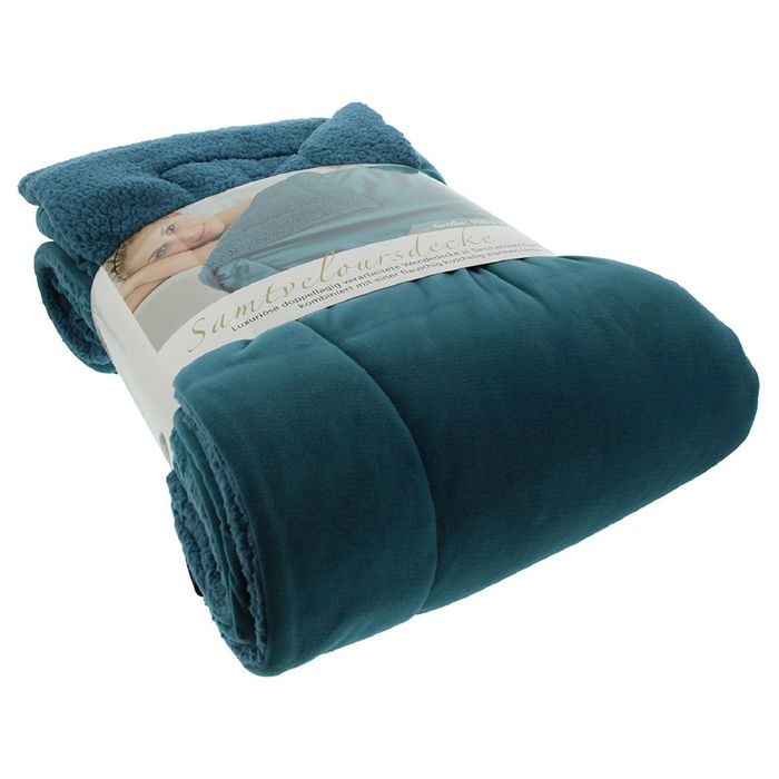 Плед "SAMT VELOURS", размер 150х200, цвет морской ПГ-08987