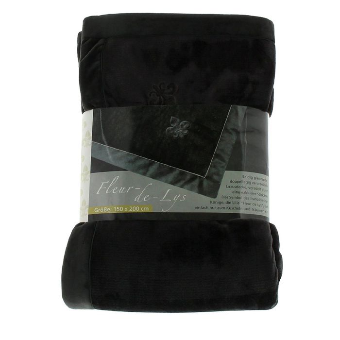 Плед "FLEUR-DE-LYS", размер 150х200, цвет чёрный ПГ-09009