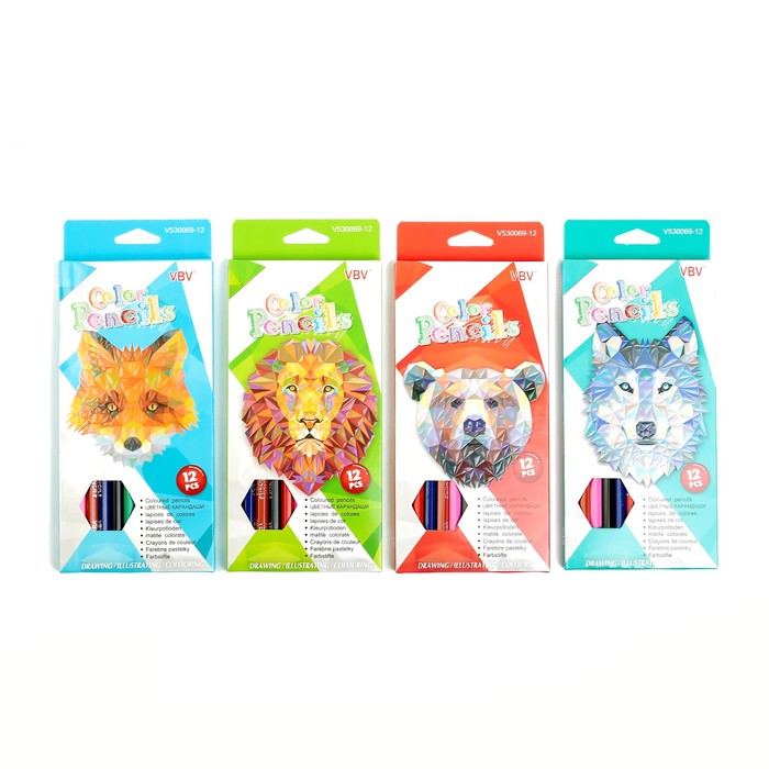 Карандаши 12 цветов Yalong ПЛАСТИКОВЫЕ МИКС