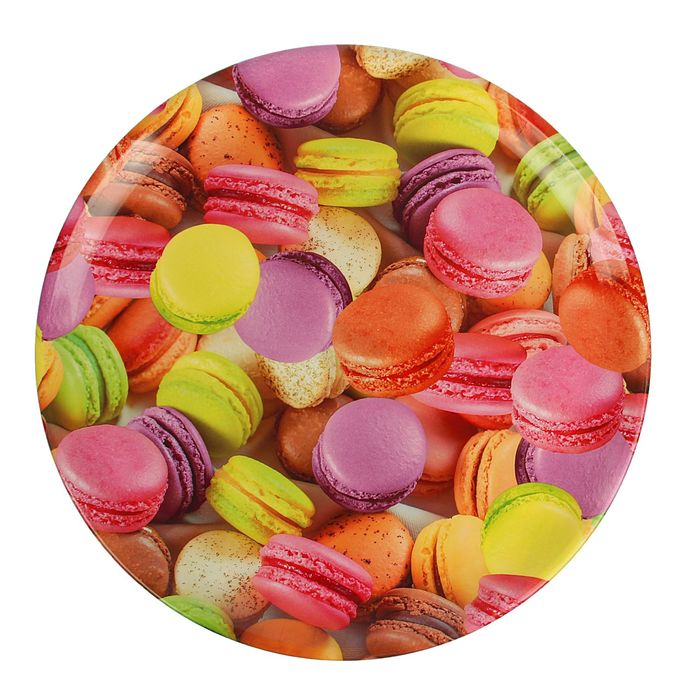 Поднос круглый 38 см "Макаруны"