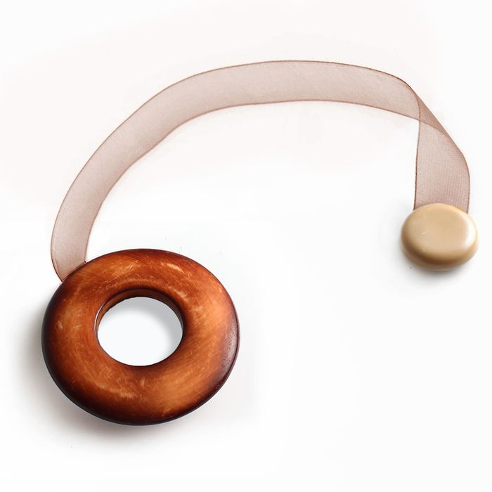Подхват для штор на ленте "Форест кольцо", d=6,5см, цвет коричневый