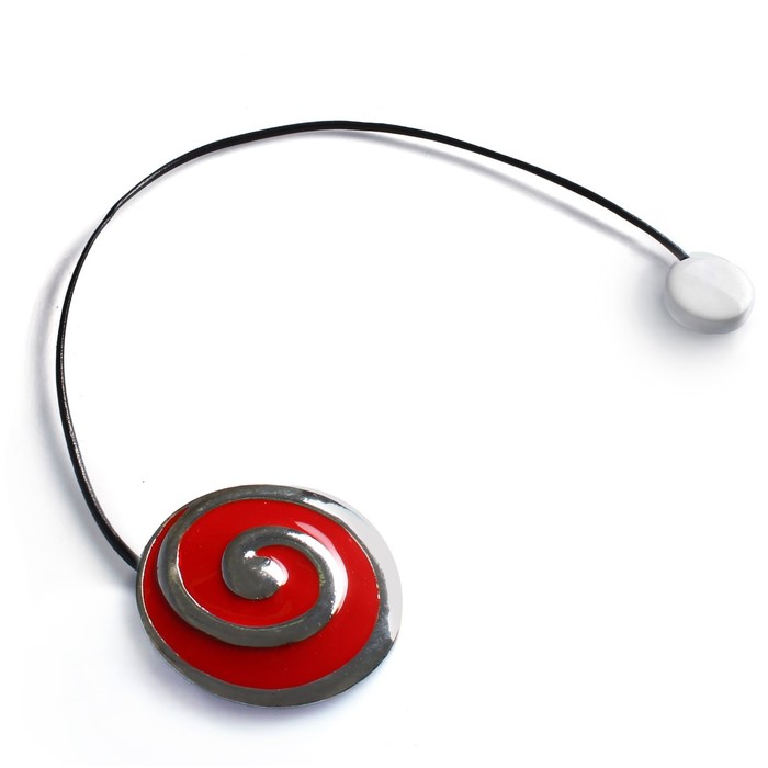 Подхват для штор на шнуре, овал "Спираль", 6х5,5см, цвет серебристо-красный