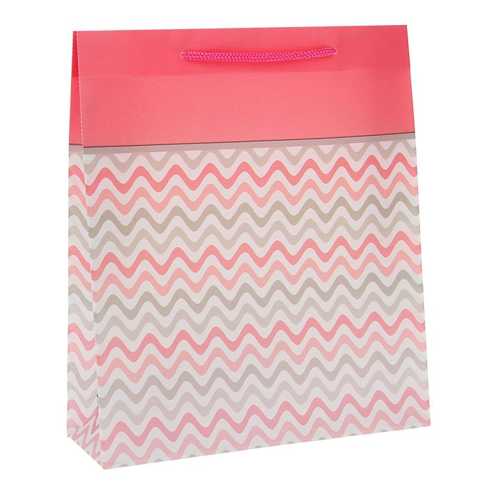 Пакет пластиковый "Волна" 18 х 22 х 7,5 см, красный