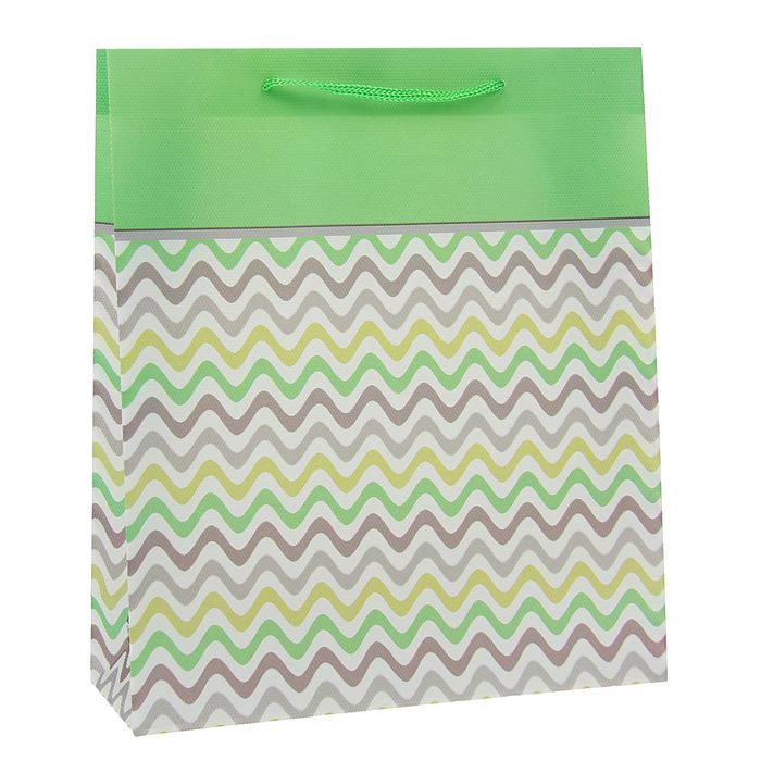 Пакет пластиковый "Волна" 18 х 22 х 7,5 см, зеленый