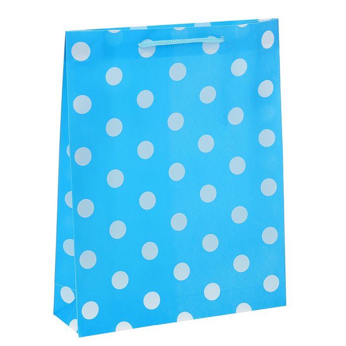 Пакет пластиковый "Горох" 23 х 27 х 8 см, голубой