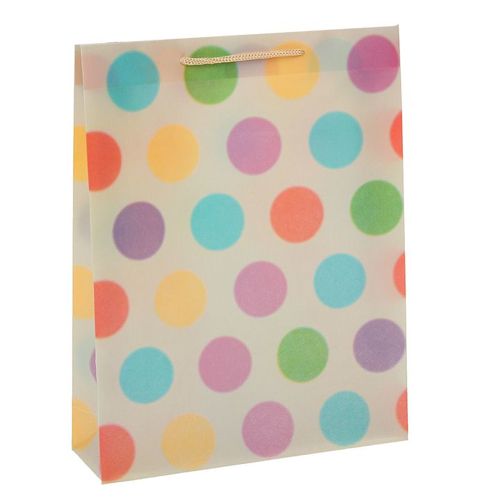 Пакет пластиковый "Горошина" 23 х 27 х 8 см, бежевый