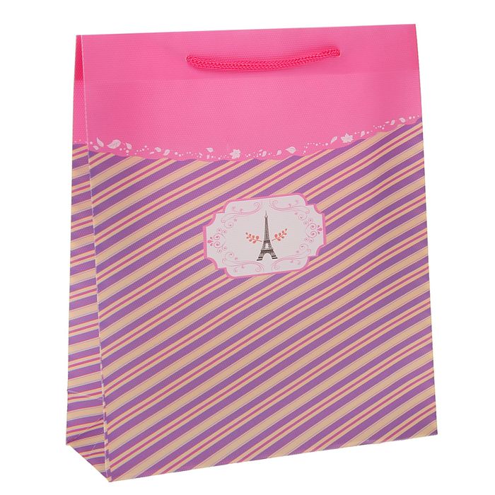 Пакет пластиковый "Париж" 23 х 27 х 8 см, сиреневый