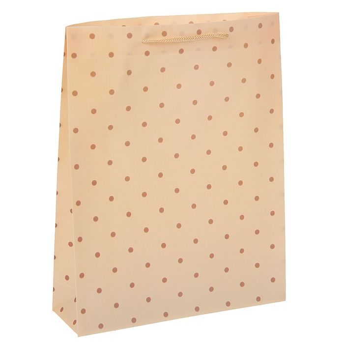 Пакет пластиковый "Горошек" 23 х 27 х 8 см, бежевый