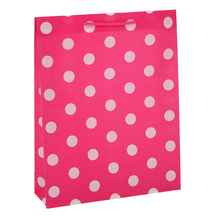 Пакет пластиковый "Горох" 26 х 34 х 8 см, розовый