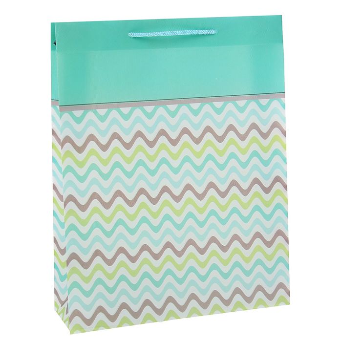 Пакет пластиковый "Волна" 26 х 34 х 8 см, бирюзовый
