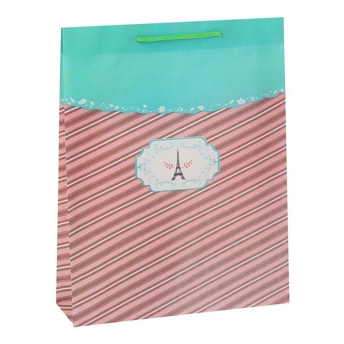 Пакет пластиковый "Париж" 26 х 34 х 8 см, бирюзовый