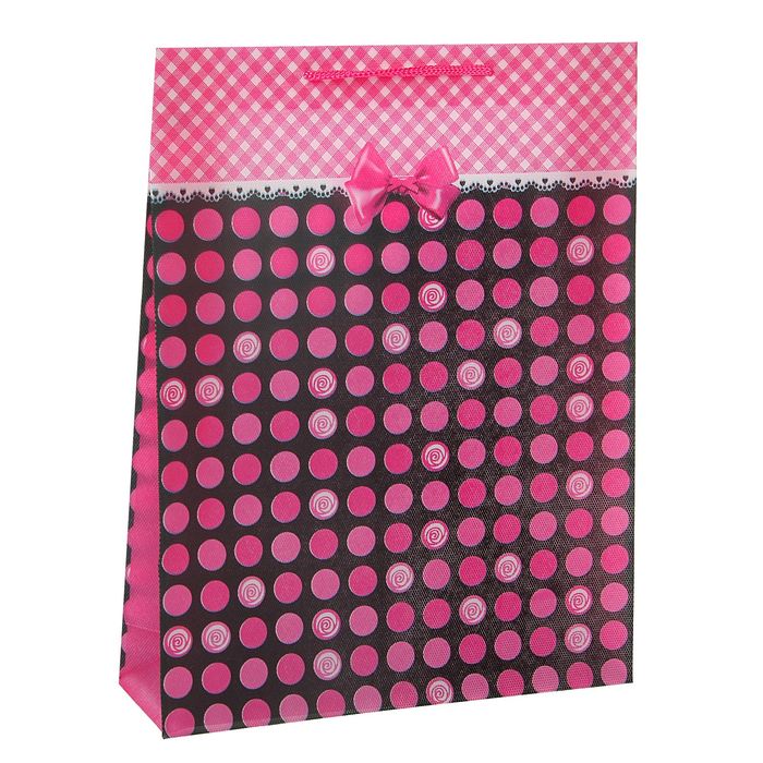 Пакет пластиковый "Кружочки" 31 х 39 х 9 см, розовый