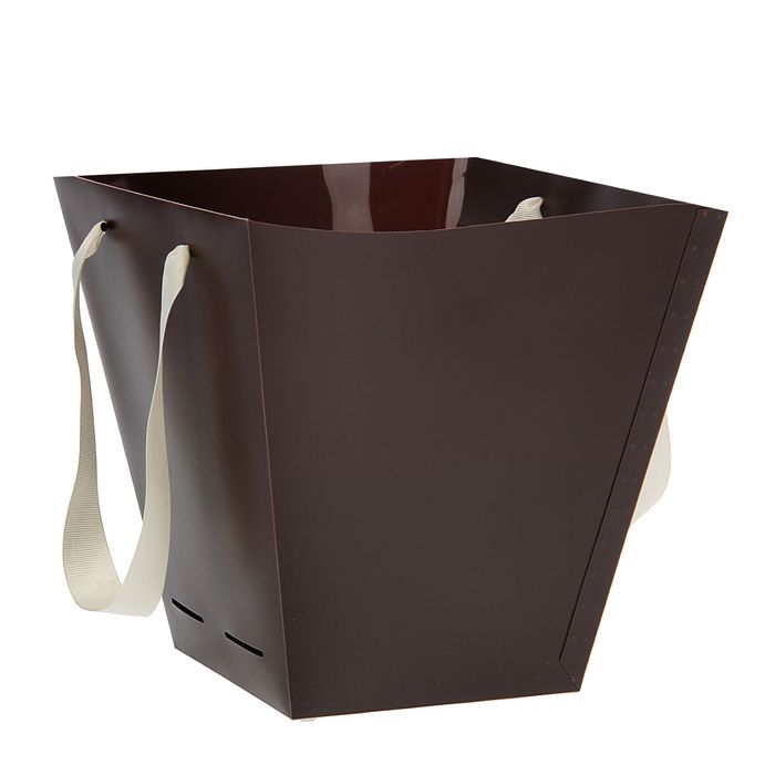 Переноска для цветов 19 х 22 х 19 см, коричневый