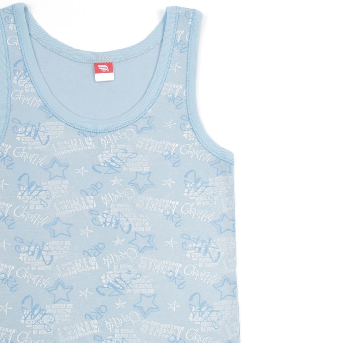 Майка для мальчика, рост 140 см, цвет голубой