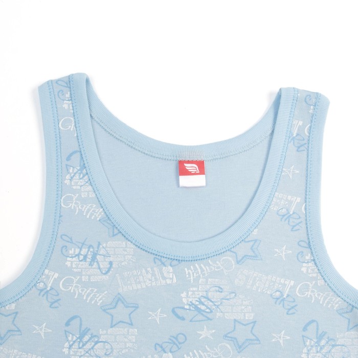 Майка для мальчика, рост 146 см, цвет голубой