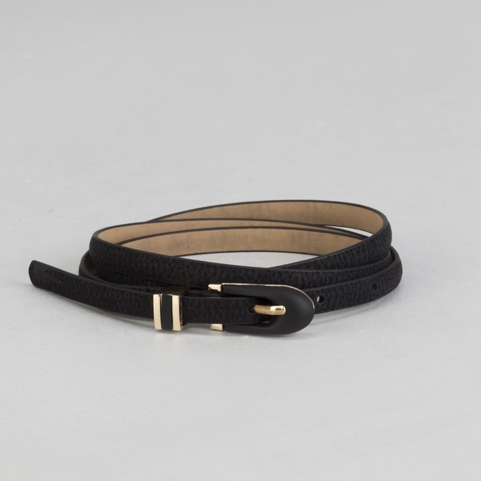 Ремень женский, пряжка, хомут - металл, ширина - 1см, чёрный