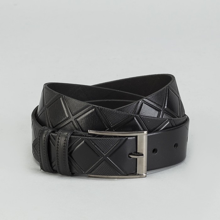 Ремень мужской, винт, пряжка - металл, ширина - 3,5см, чёрный