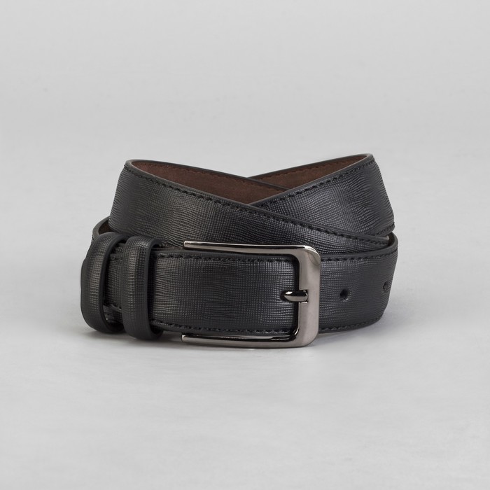 Ремень мужской, винт, пряжка - металл, ширина - 3,5см, чёрный
