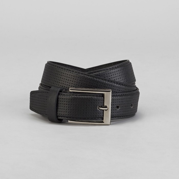 Ремень мужской, винт, пряжка - металл, ширина - 3,5см, чёрный